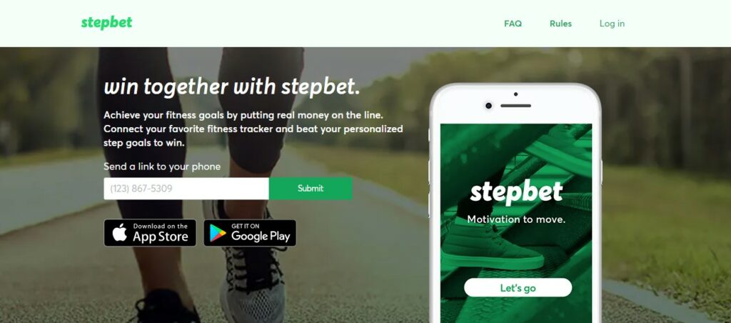 StepBet homepage