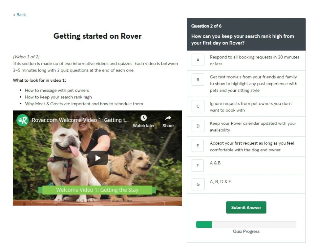 Sign up as a dog sitter on Rover - step 6