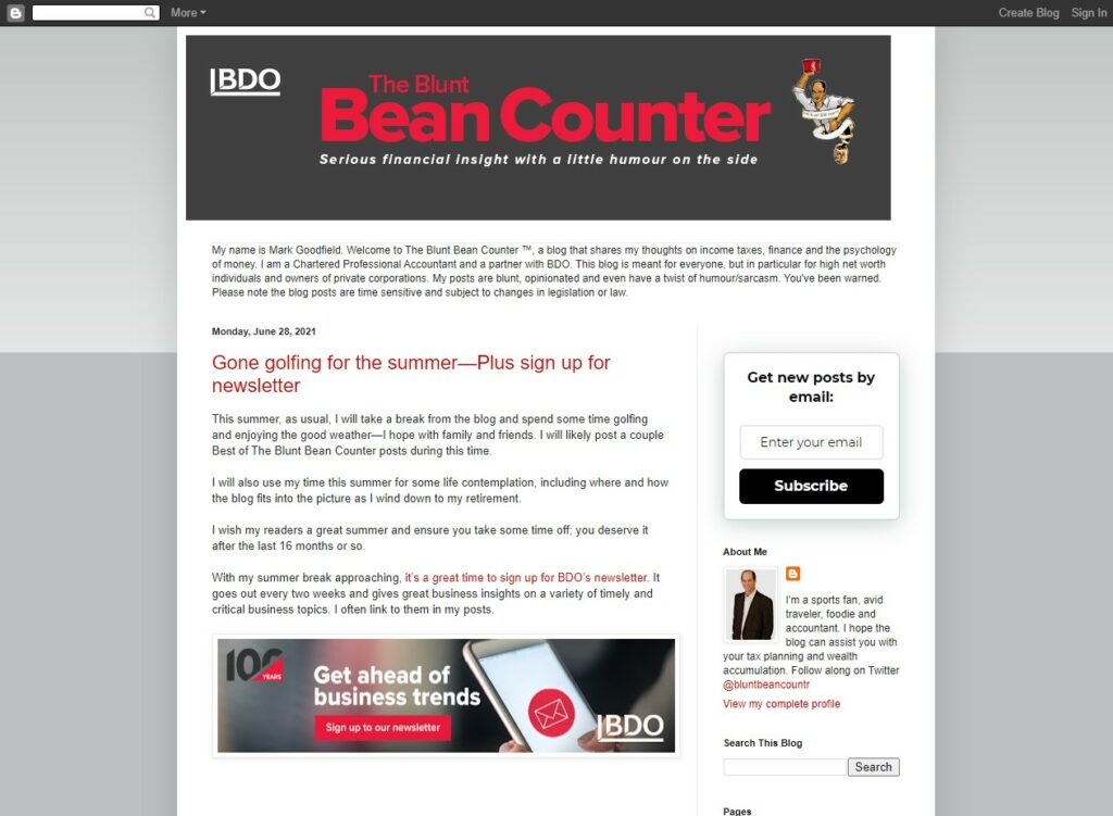 The Blunt Bean Counter