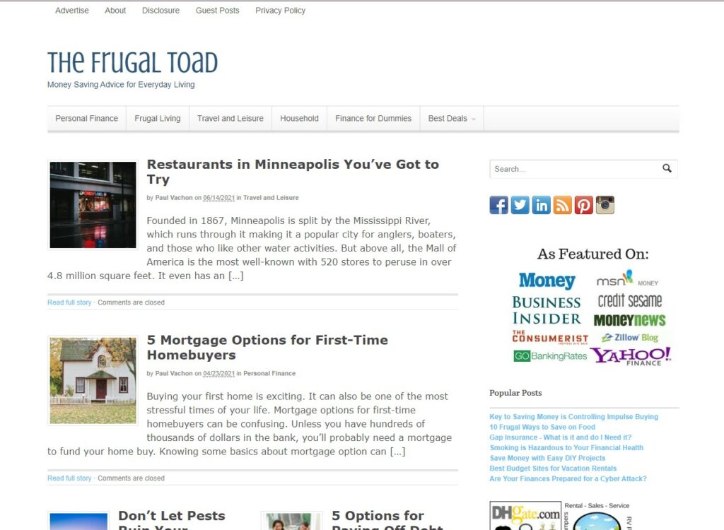 The Frugal Toad