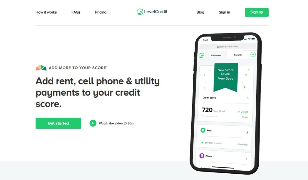 LevelCredit website