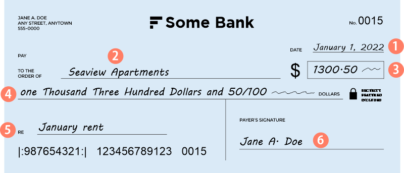 Written check example