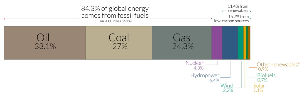 Global energy consumption by fuel