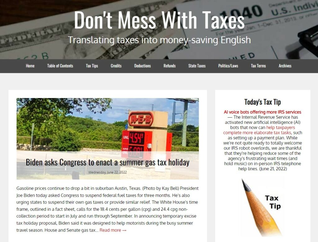 Don't Mess With Taxes home page