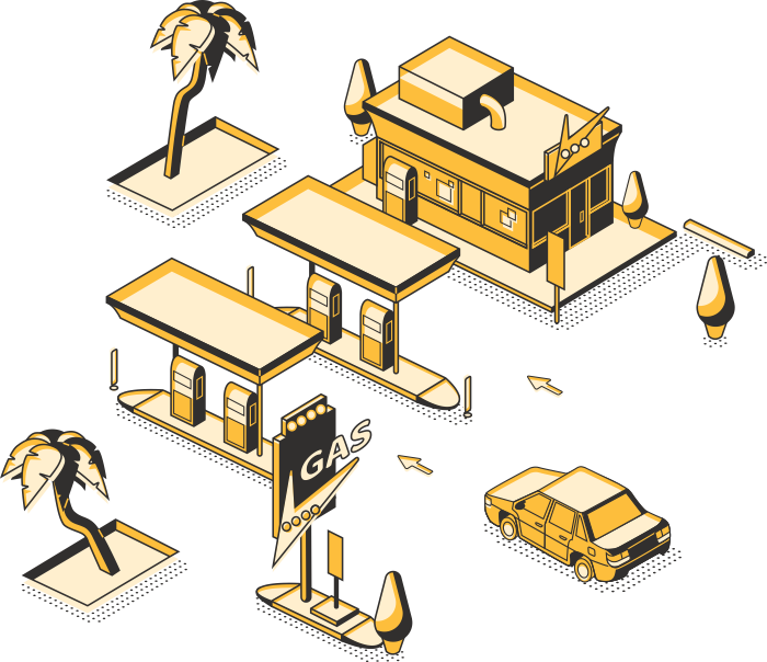Gas station illustration