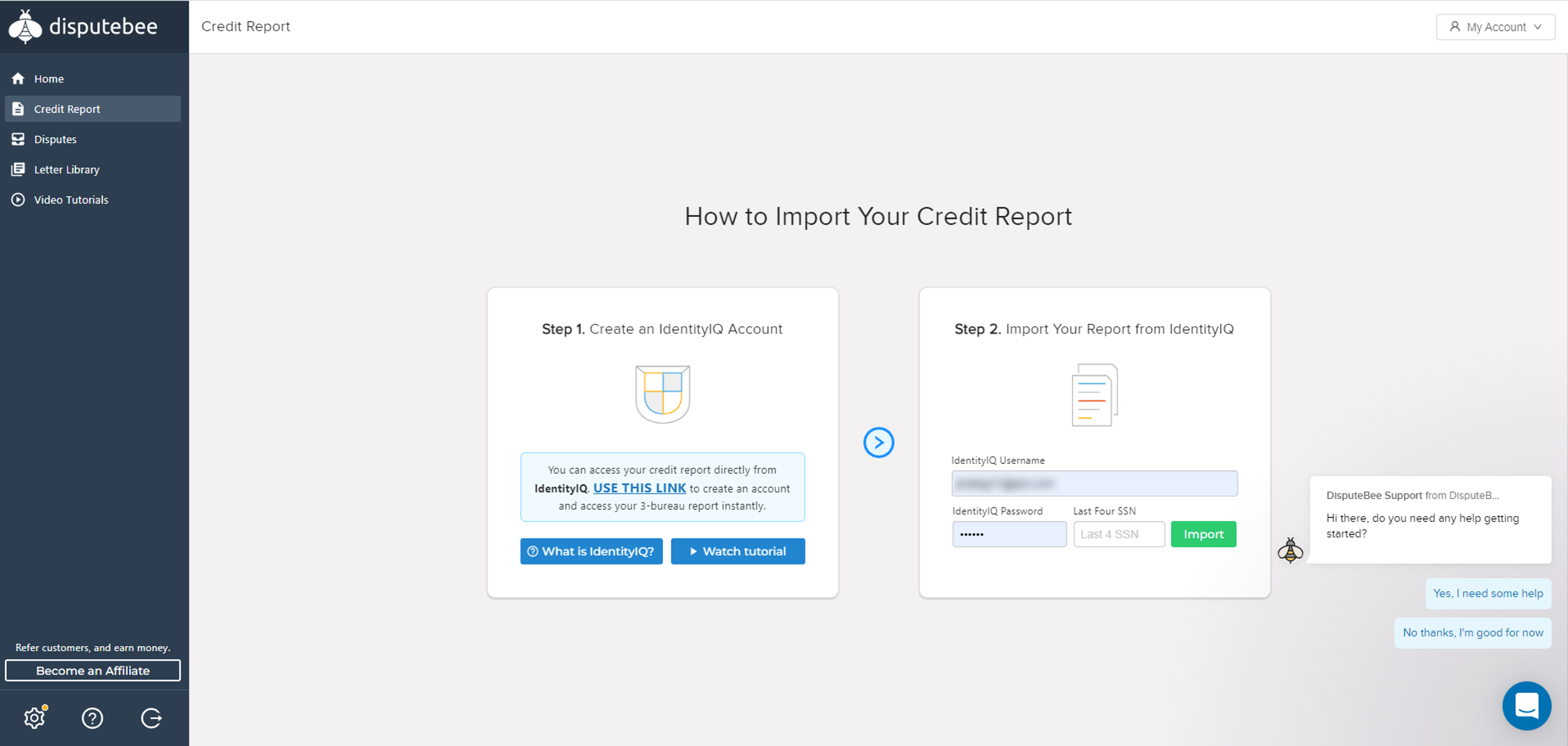 Disputebee's "How to Import Your Credit Report"