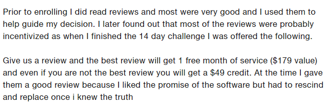 Credit Repair Cloud offers incentives for reviews
