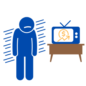 Shape of a person that is sad due to inflation