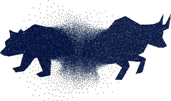 Bull and bear market illustration