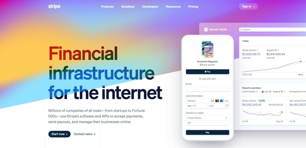 Stripe website