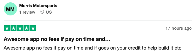 Sezzle customer review