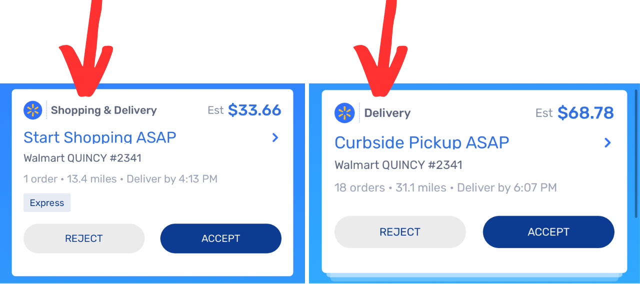 Walmart Spark Orders - curbside pickup and shop and deliver