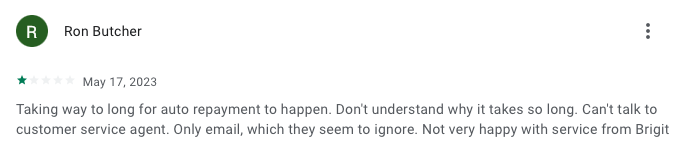 Negative review of customer support