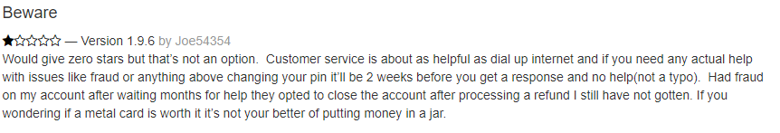 Cred.ai negative customer review