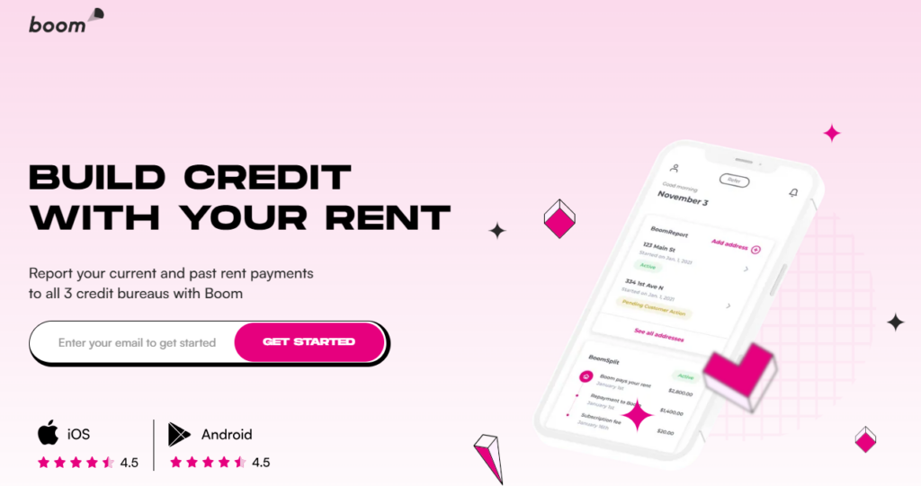 Boom homepage
