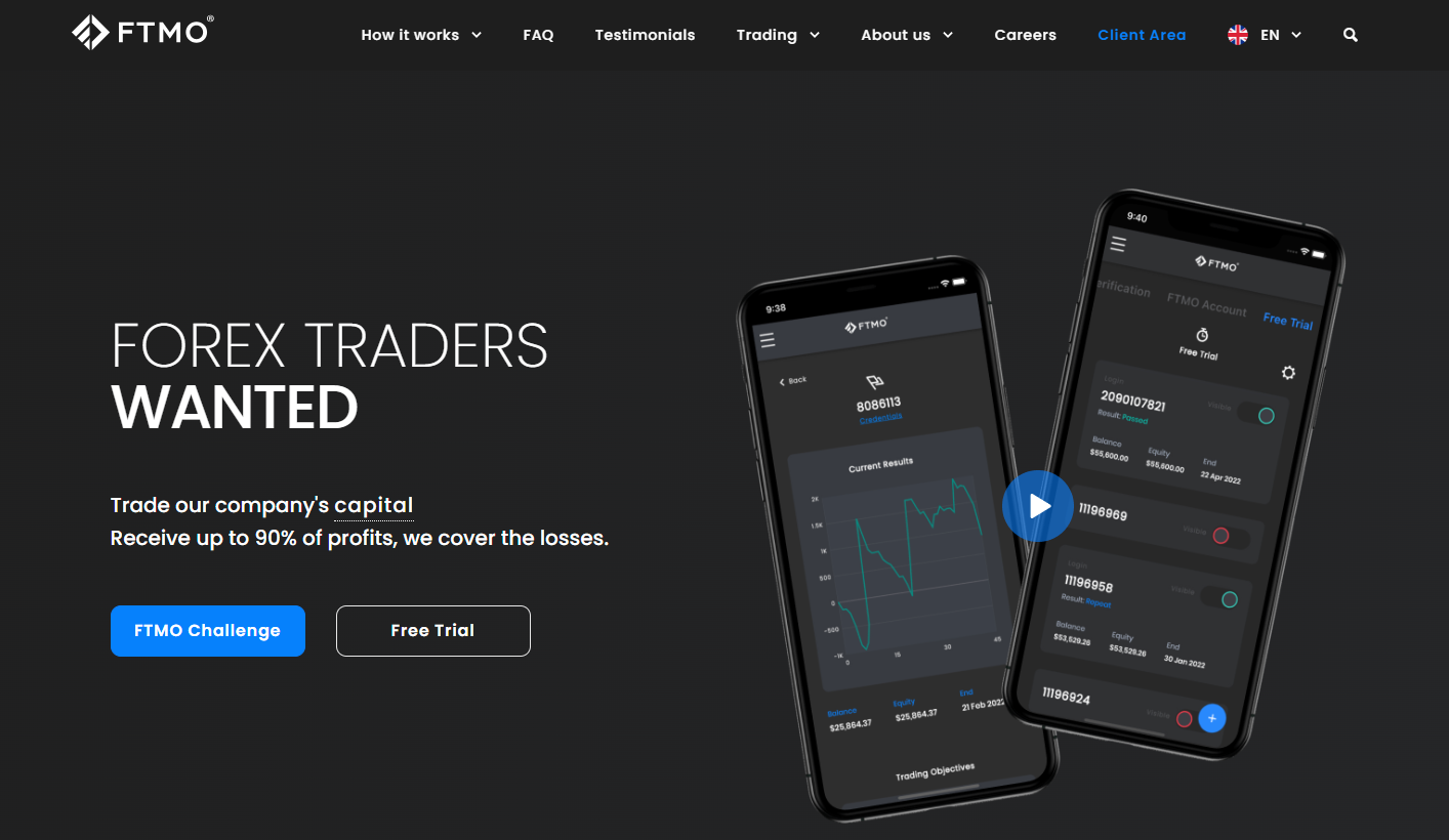 FTMO homepage