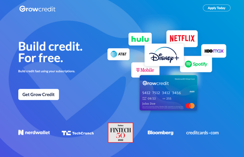 Grow Credit Home Page