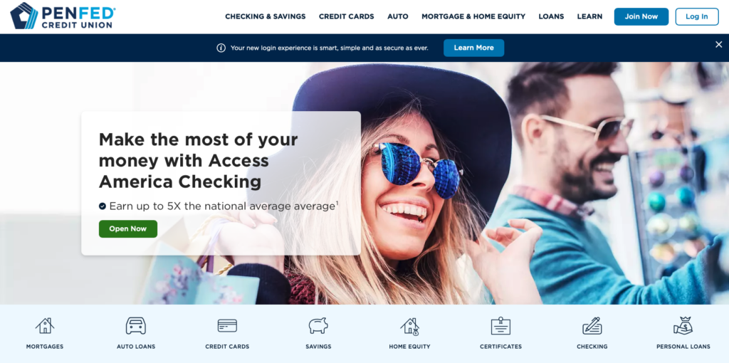 PenFed Credit Union home page