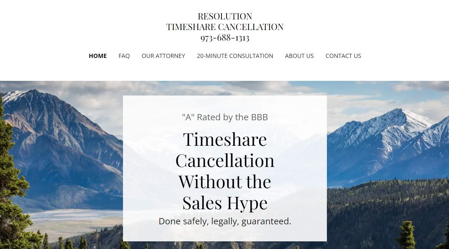 Resolution Timeshare Cancellation homepage