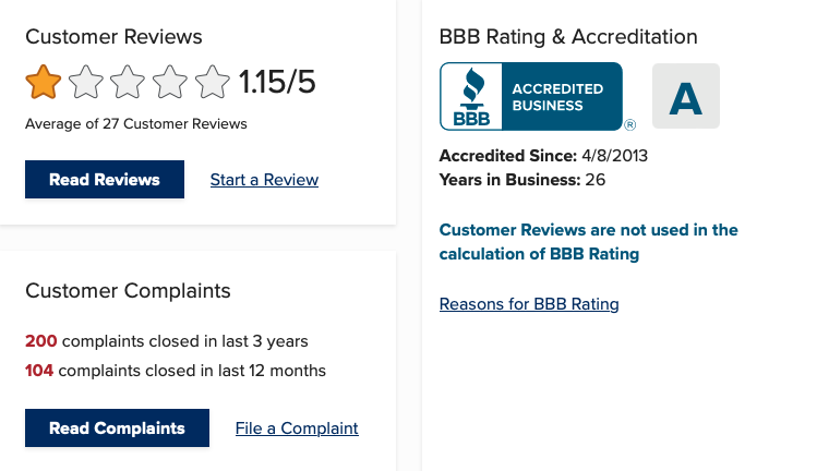 WebBank BBB profile (July 2023)