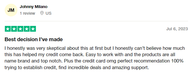 Perpay positive customer review