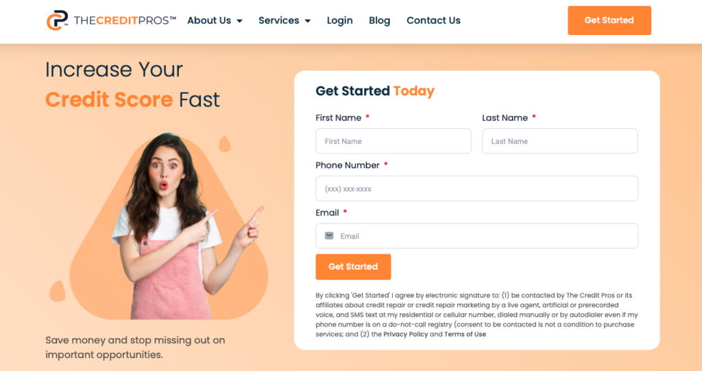The Credit Pros website