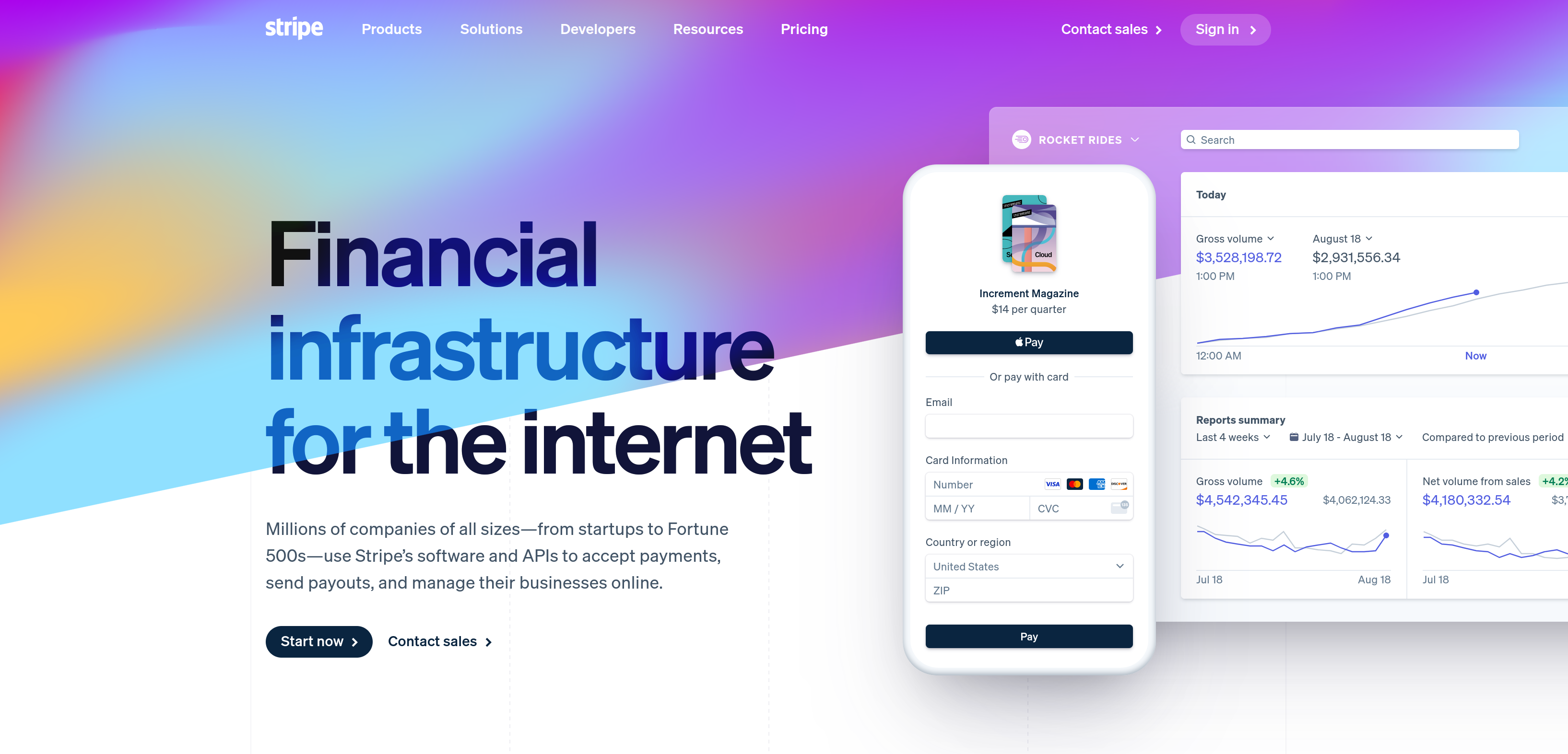 Stripe homepage