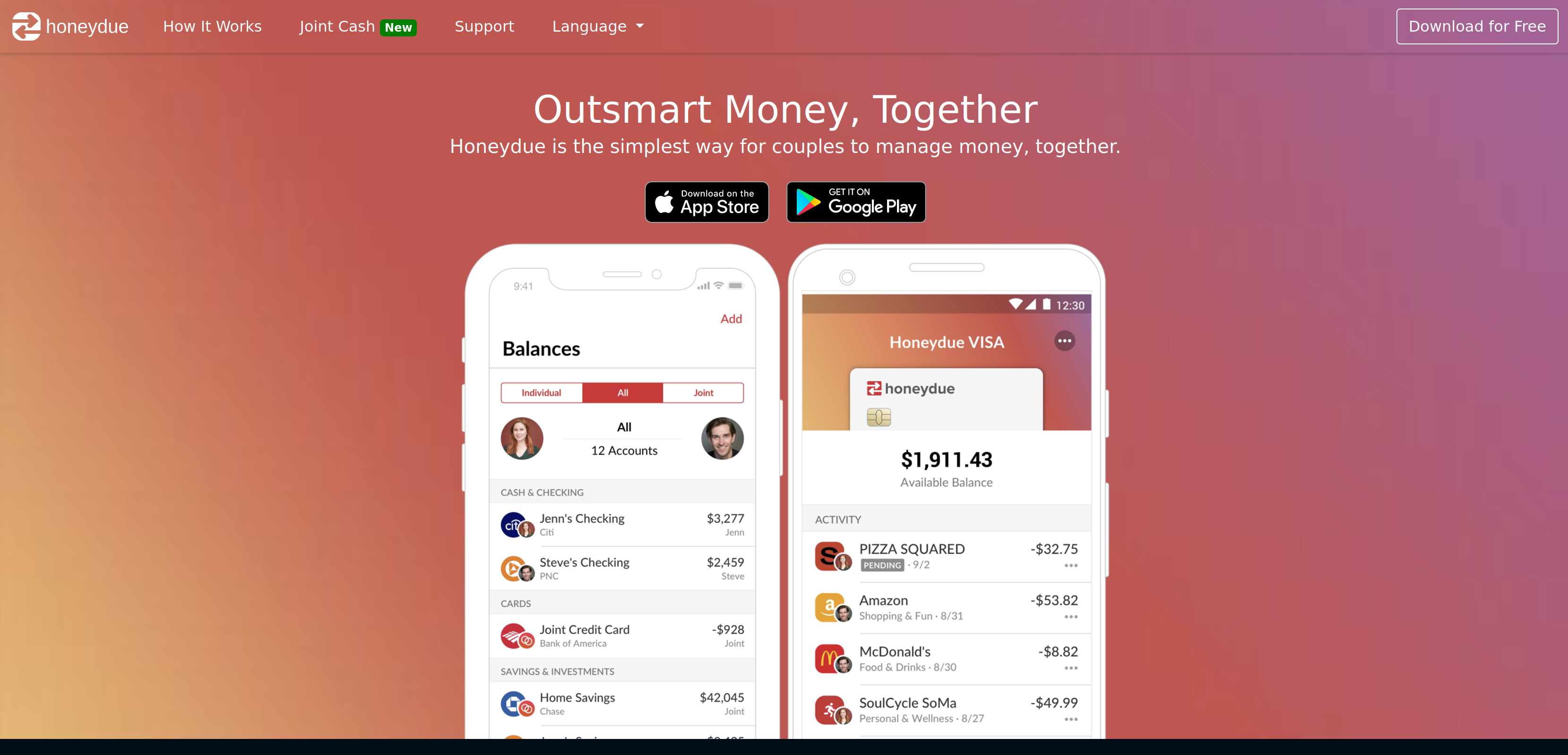Honeydue homepage