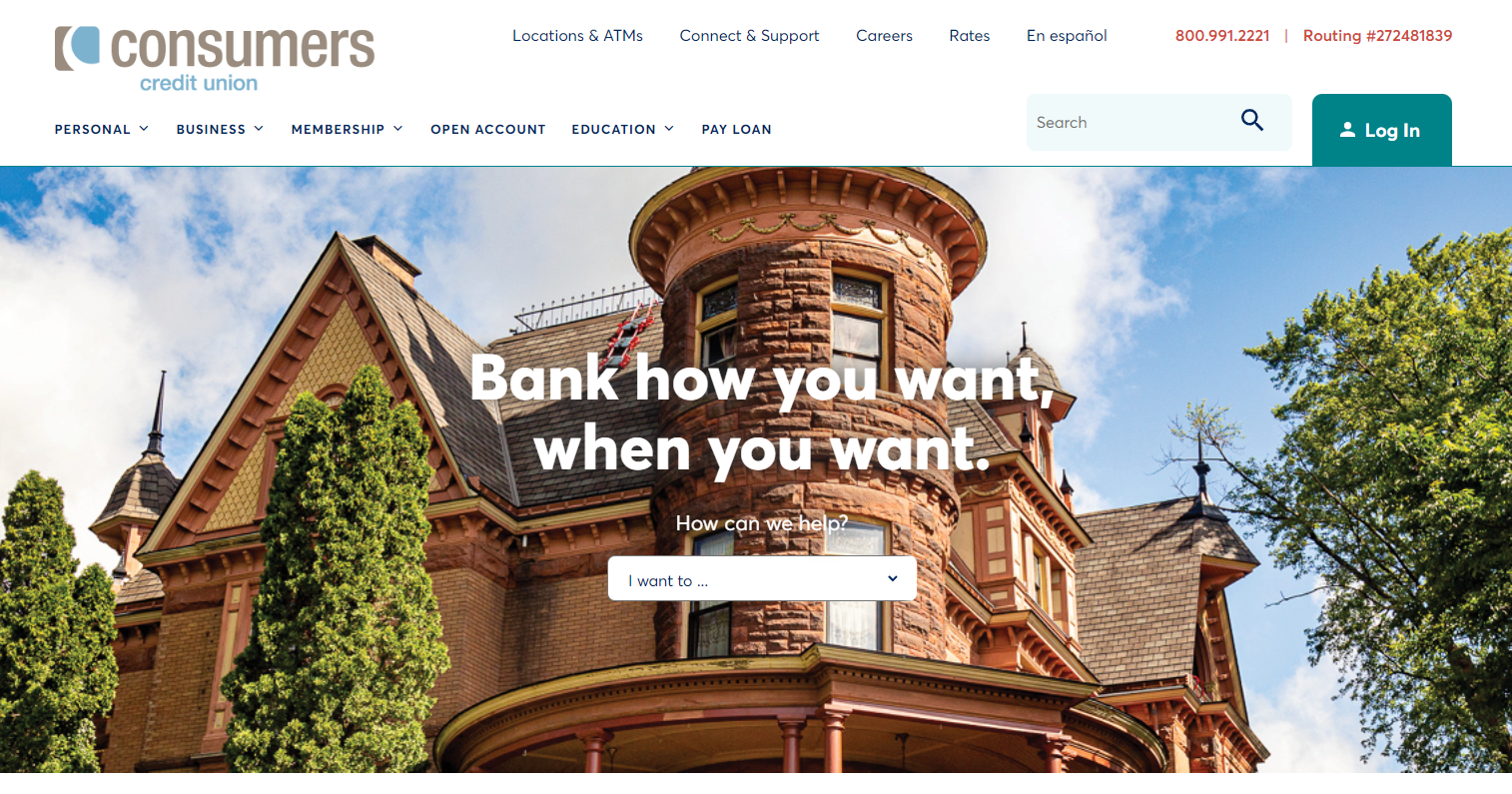 Consumers Credit Union Homepage