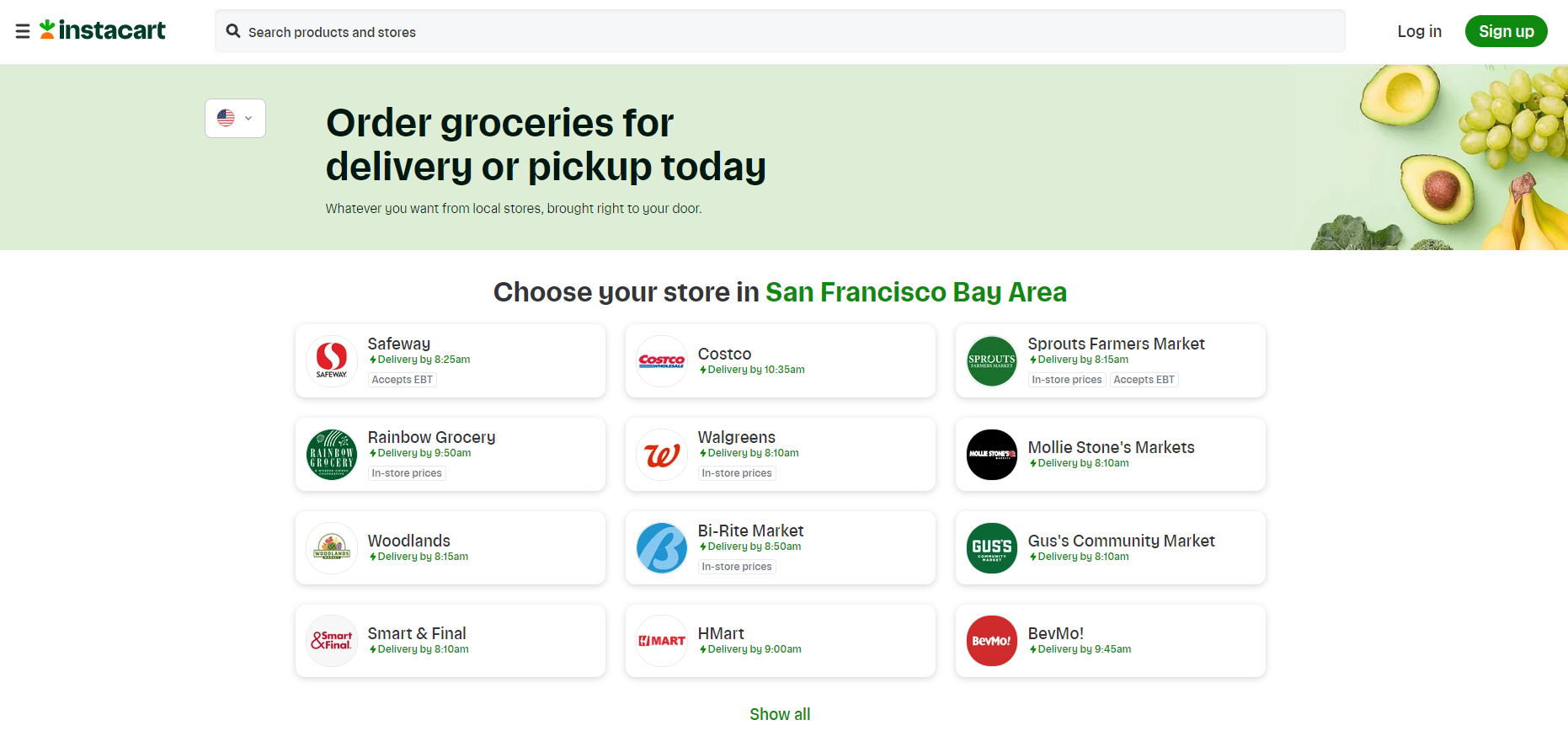 Money-Making Apps: Instacart  Homepage