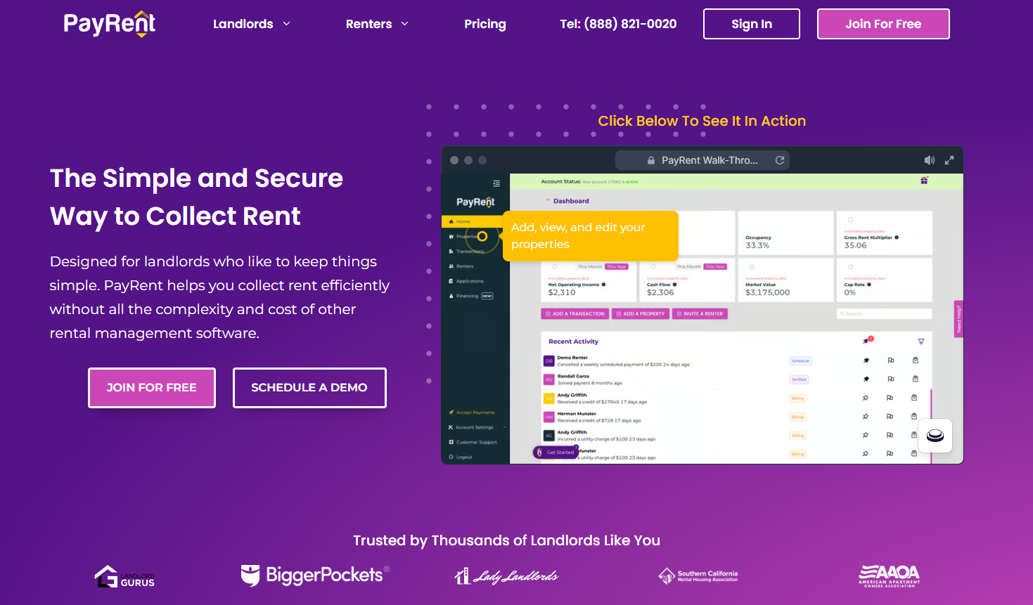 How to pay rent online: PayRent - homepage