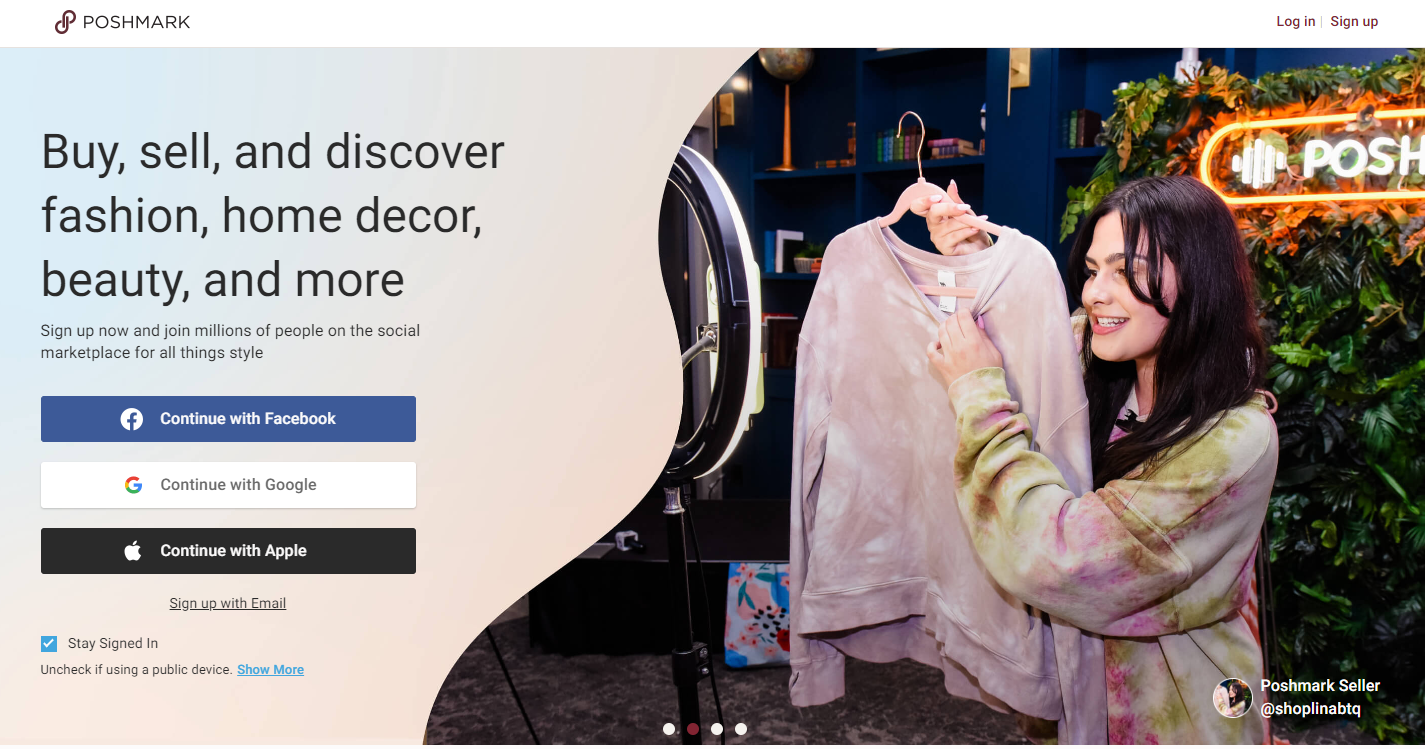 Best Money-Making Apps: Poshmark Homepage