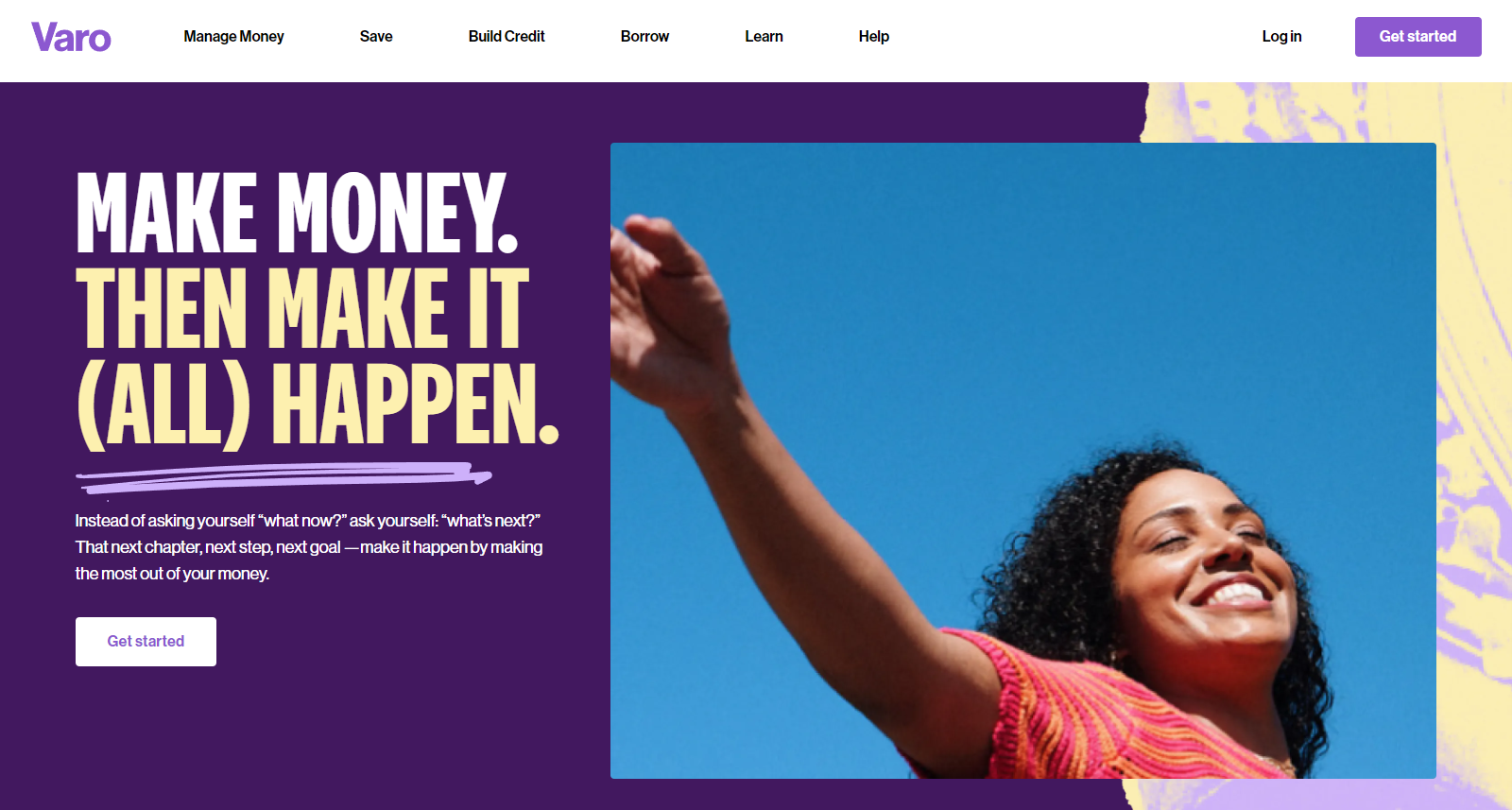 Varo Believe Card Review: Varo bank homepage
