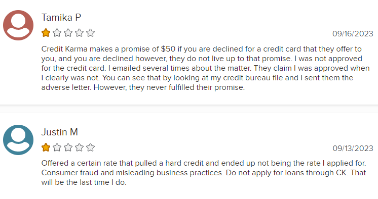 Credit Karma Negative Reviews BBB