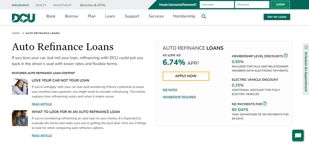 DCU refinance page