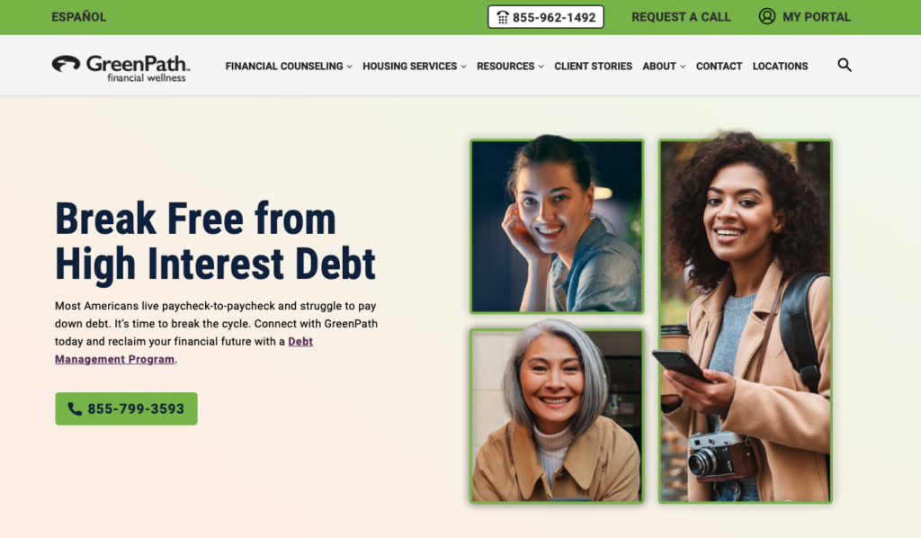 GreenPath Financial Wellness  homepage