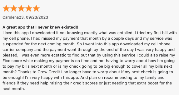 Grow Credit App Store Review