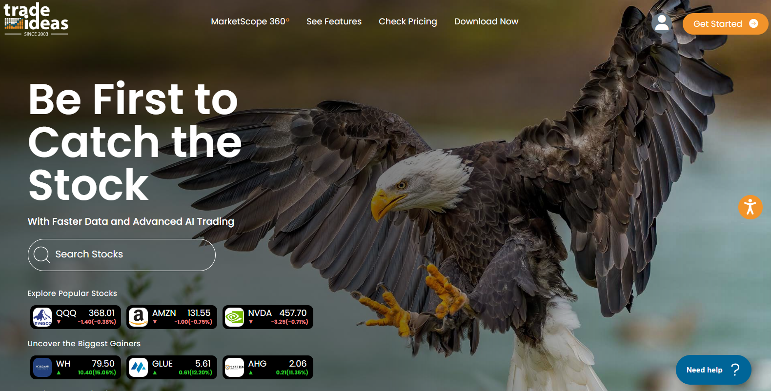 Trade Ideas homepage