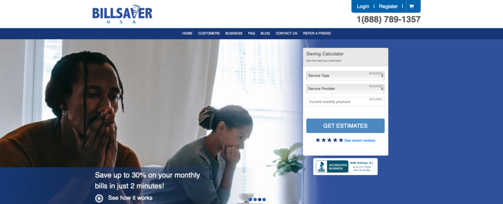 Billsaver homepage