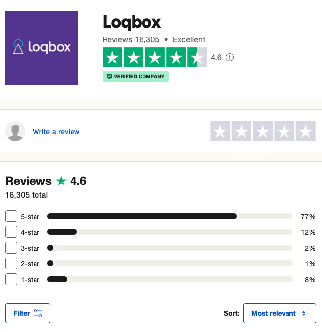 LOQBOX trustpilot review