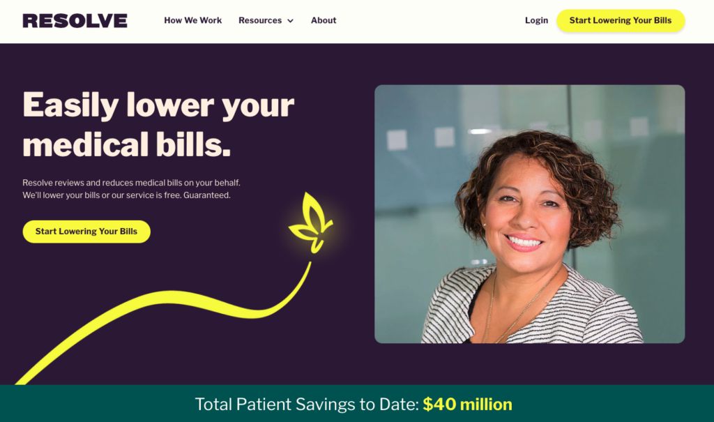 Resolve Medical Bills homepage