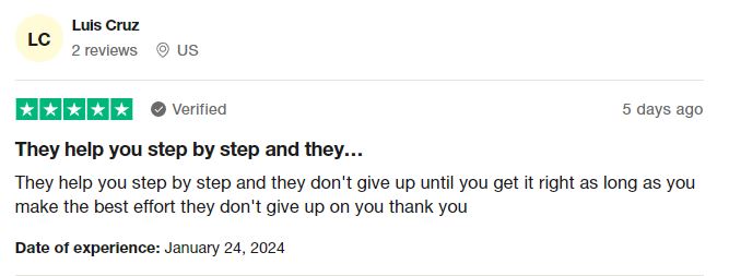 Optima Tax Relief: Positive Trustpilot Review