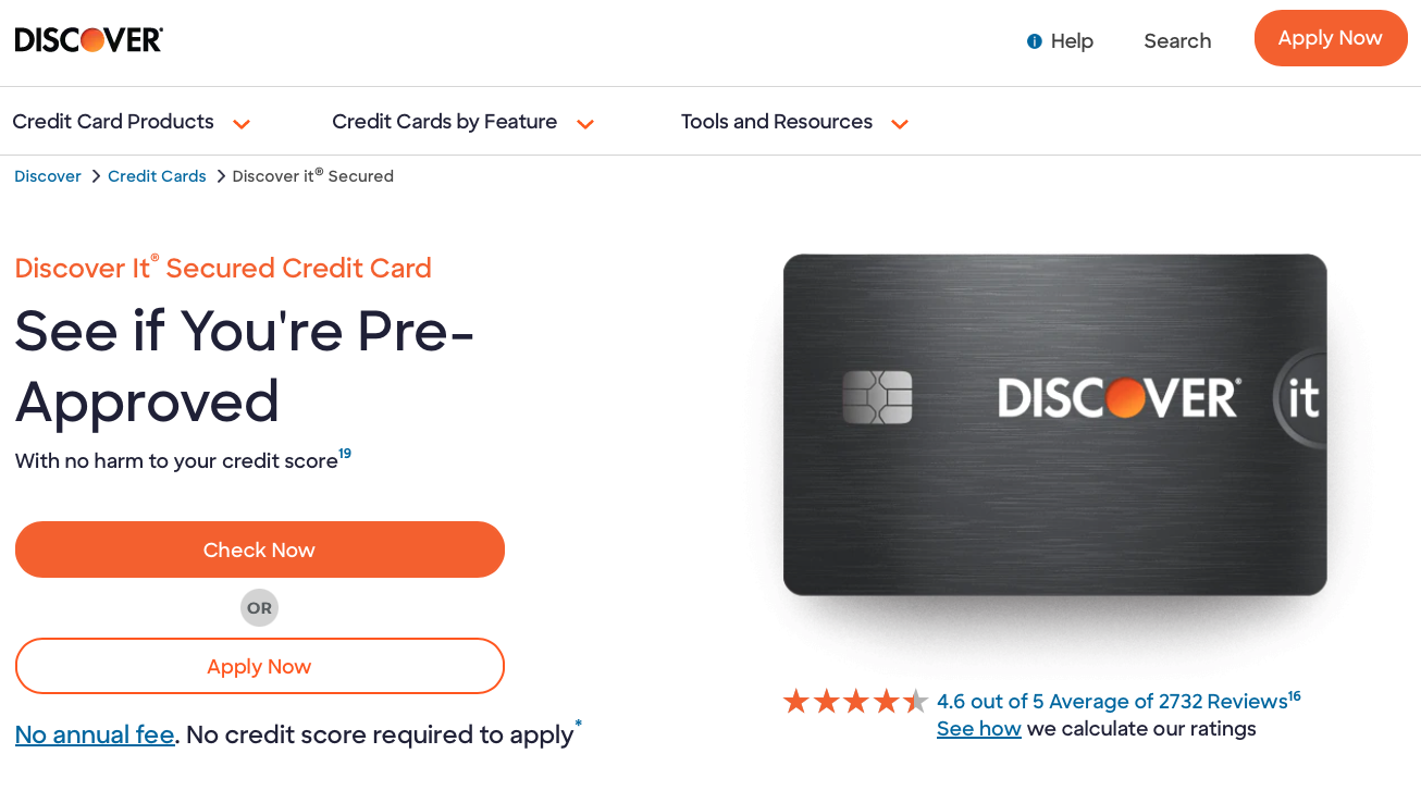 Best credit cards according to Reddit: Discover It Secured page