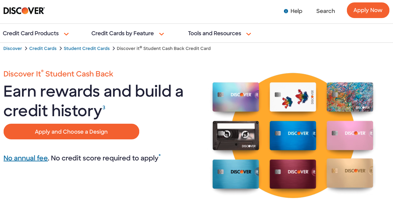 Best credit cards according to Reddit: Discover It Student credit card page
